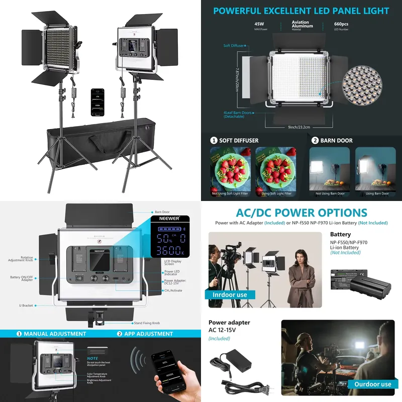 Photography Lighting Kit Neewer - Zestaw oświetleniowy do fotografii i filmu