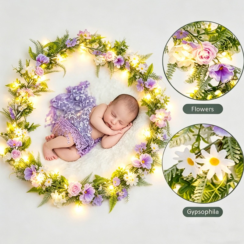 Photography Artificial Lighting - Sztuczna girlanda LED z piwoniami i