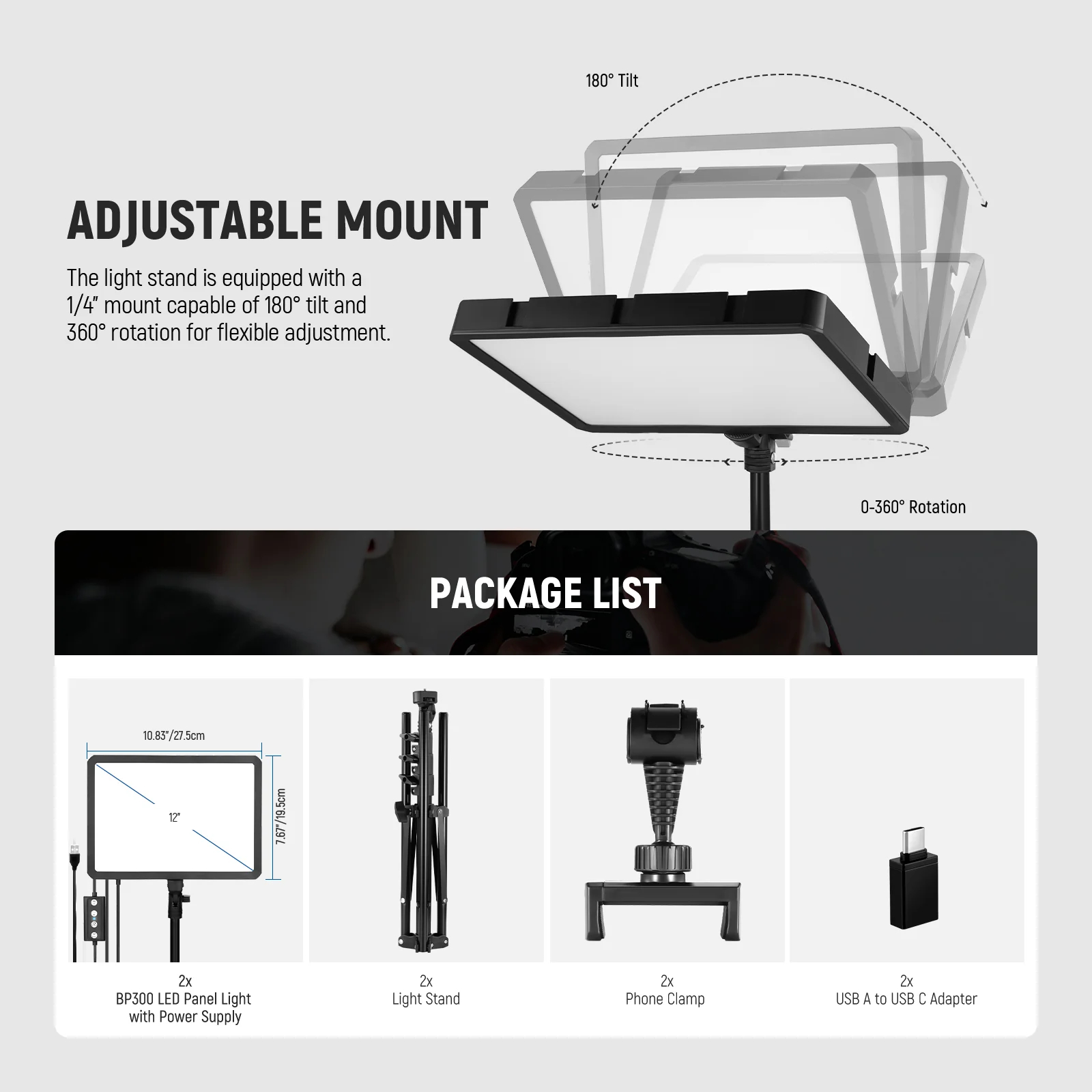 Photography Lighting Kit Neewer - NEEWER BASICS Zestaw 2 paneli LED