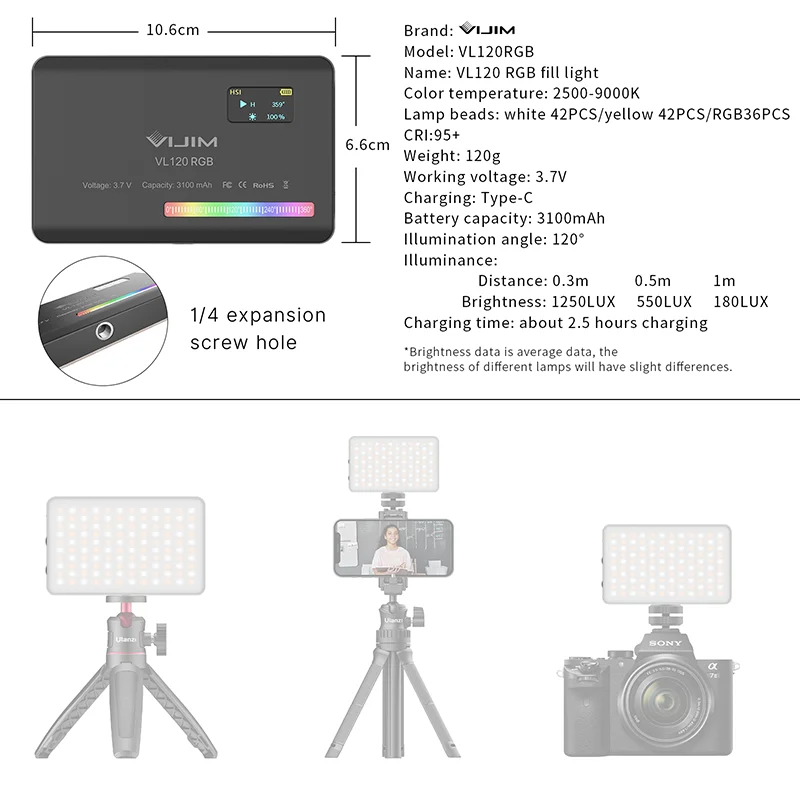 2026 Nowa 120 RGB Kieszonkowa  – Photography Lighting Indoor recenzja i cena