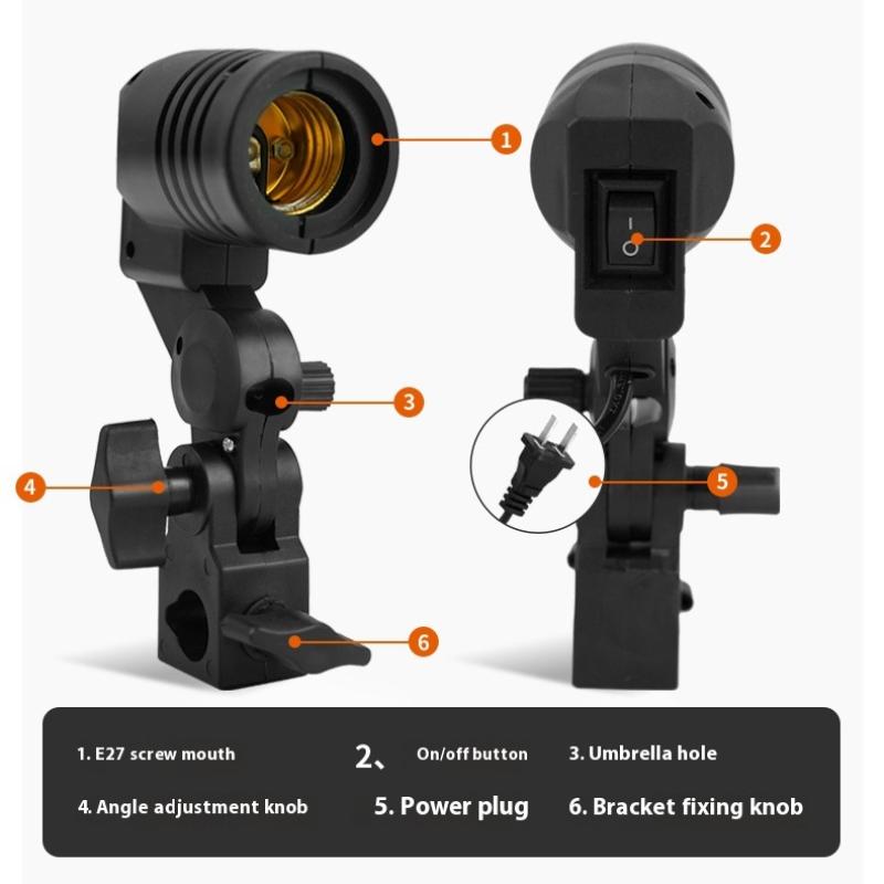Czarny kabel 1.8M z gniazdem E – Photography Lighting Tools recenzja i cena
